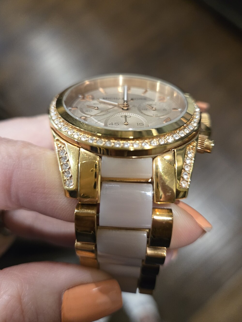 Michael Kors Womens Rose Gold Pink Diamond Watch - Picture 6 of 11